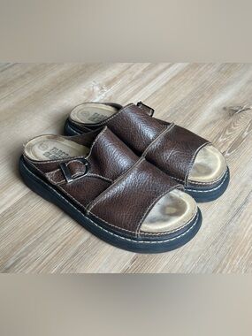 VTG 90s Faded Glory Chunky Platform Brown Slides Y2K Sandals